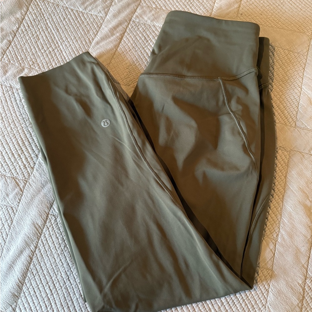 Lululemon Olive Base Pace Crop HR 23”